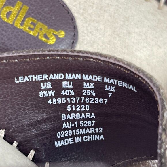 Cobbie Cuddlers Women's Barbara Sandals 8.5W Brown Leather Slip-On Comfort Shoes - Picture 13 of 13